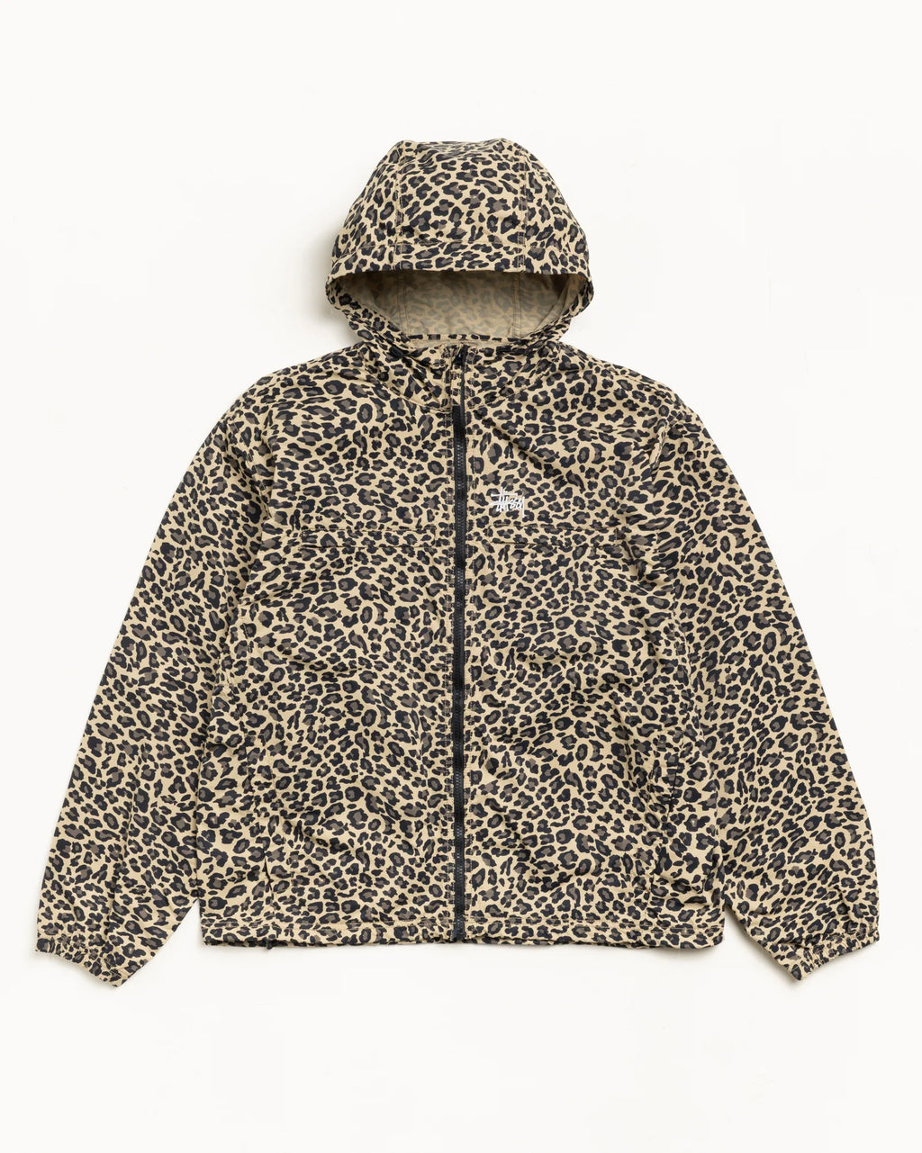 LEOPARD NYLON HOODED JACKET