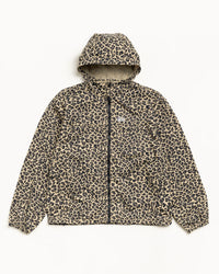 LEOPARD NYLON HOODED JACKET