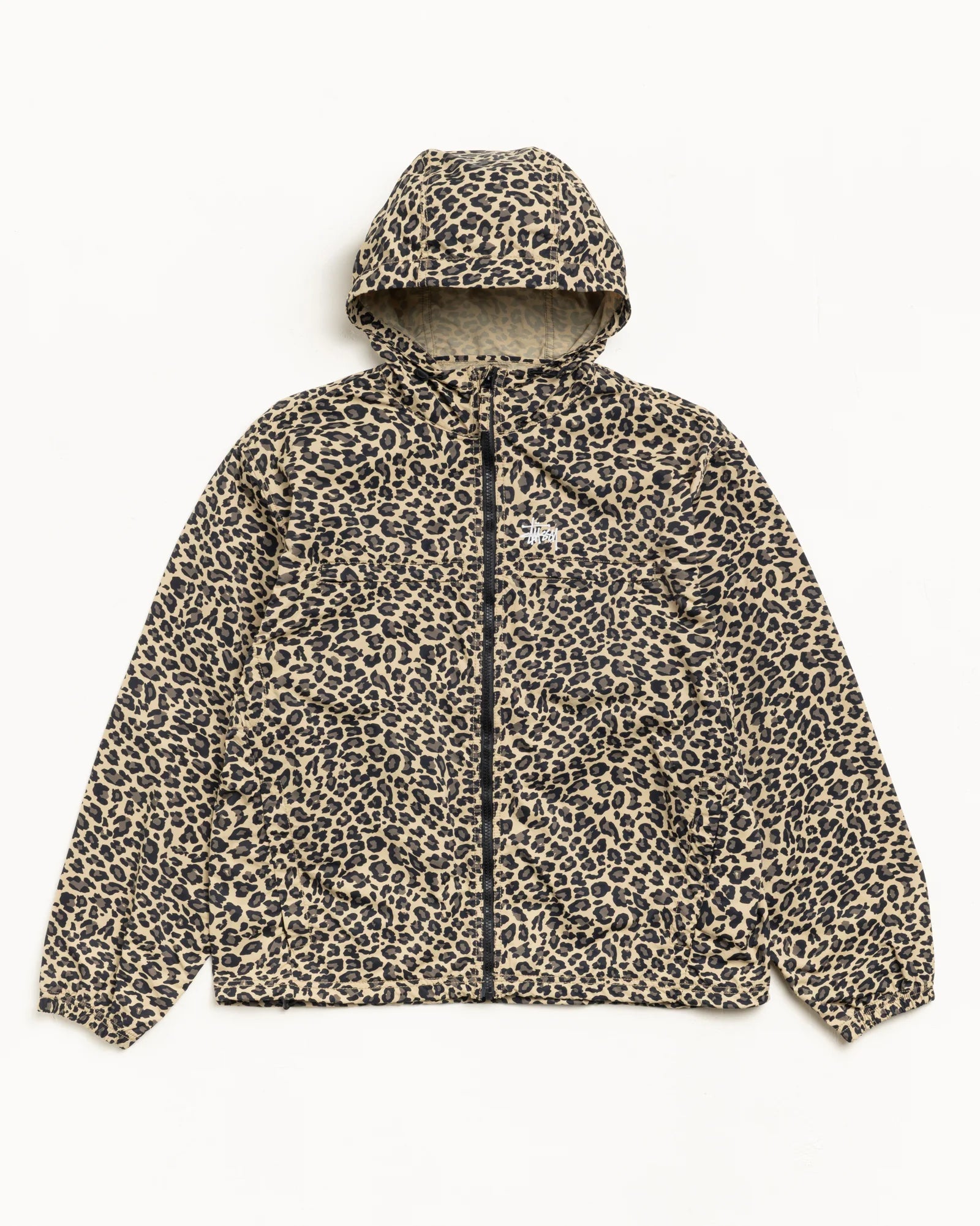 LEOPARD NYLON HOODED JACKET