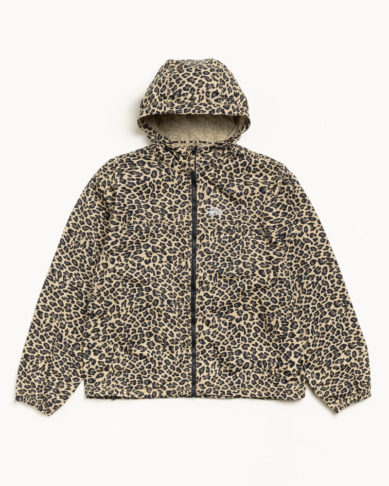 LEOPARD NYLON HOODED JACKET