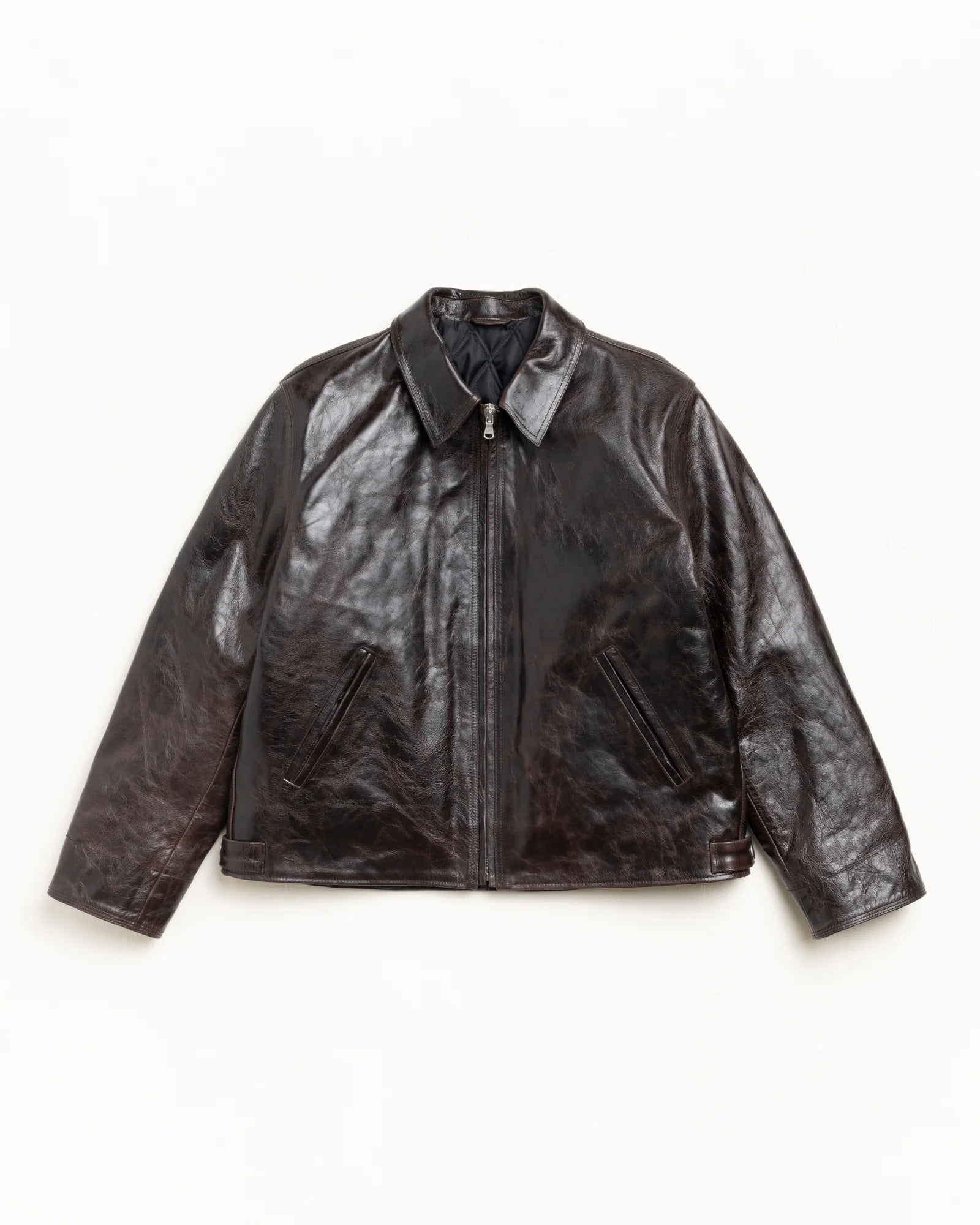 LEATHER CARMEL WORK JACKET