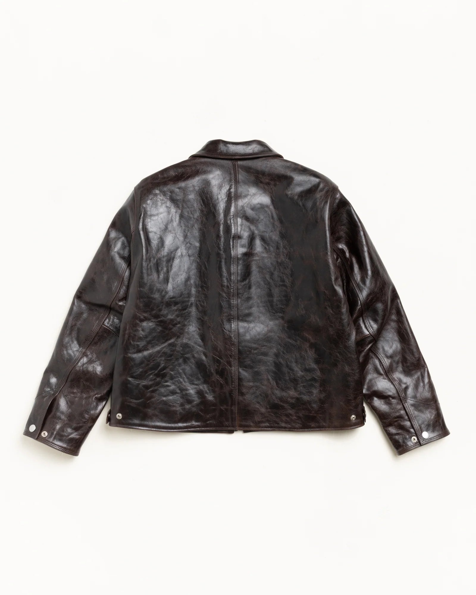 LEATHER CARMEL WORK JACKET